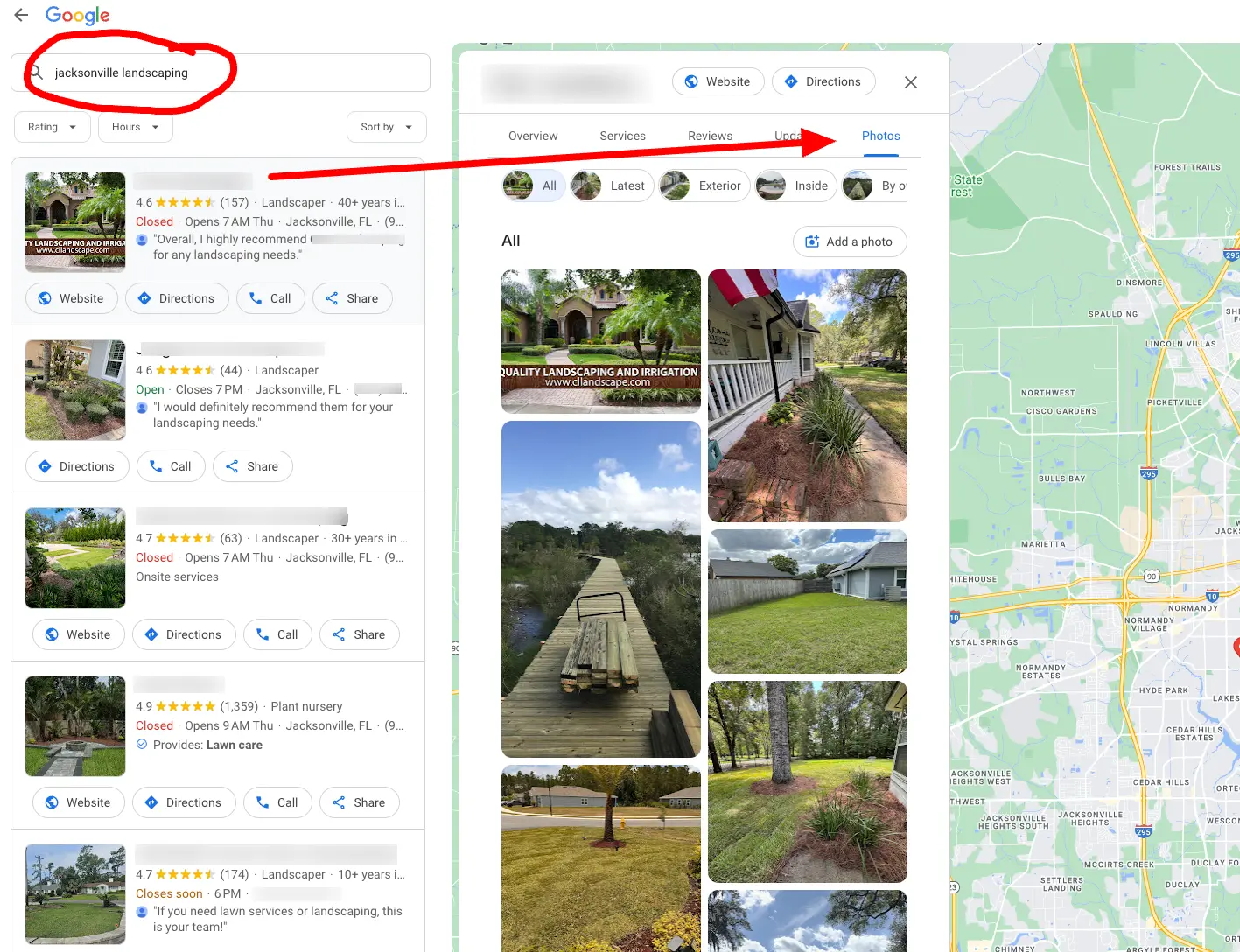 shows images on top google map pack result