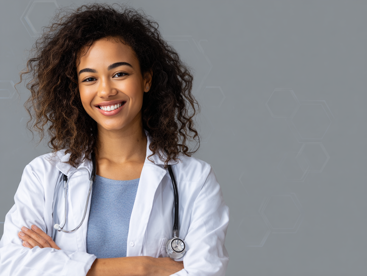 Happy healthcare professional with successful practice
